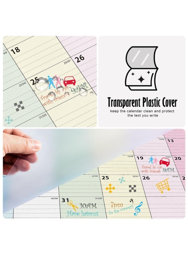 تقويم جداري بيج ثري 2026، تقويم مكتبي وجداري شهري 2026-2027 لمدة 18 شهرًا، ورق متين سميك مع واقيات زوايا، قائمة مهام، ملصقات تخطيط، من يناير 2026 إلى يونيو 2027. - Image 3